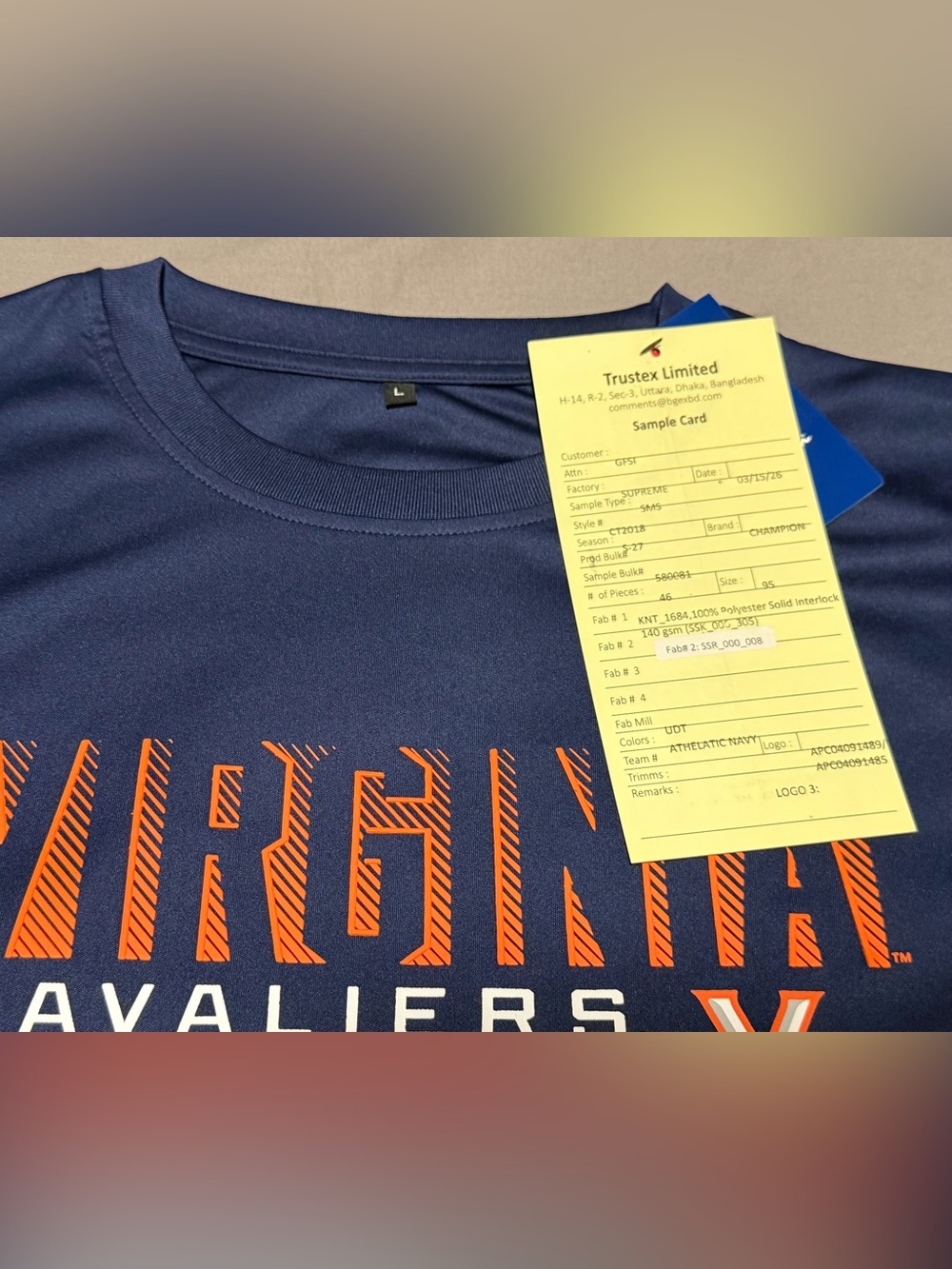 Champion Brand Sample NCAA University of Virginia Cavaliers T-shirt Size Large - Picture 4 of 7